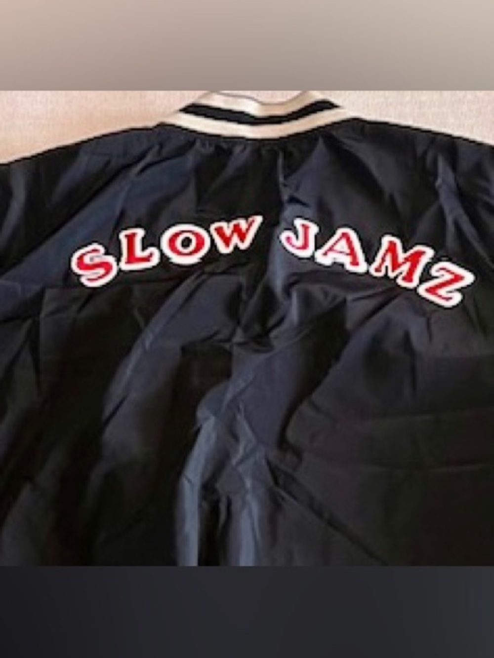 Slow Jamz Black Lightweight Jacket one of one custom